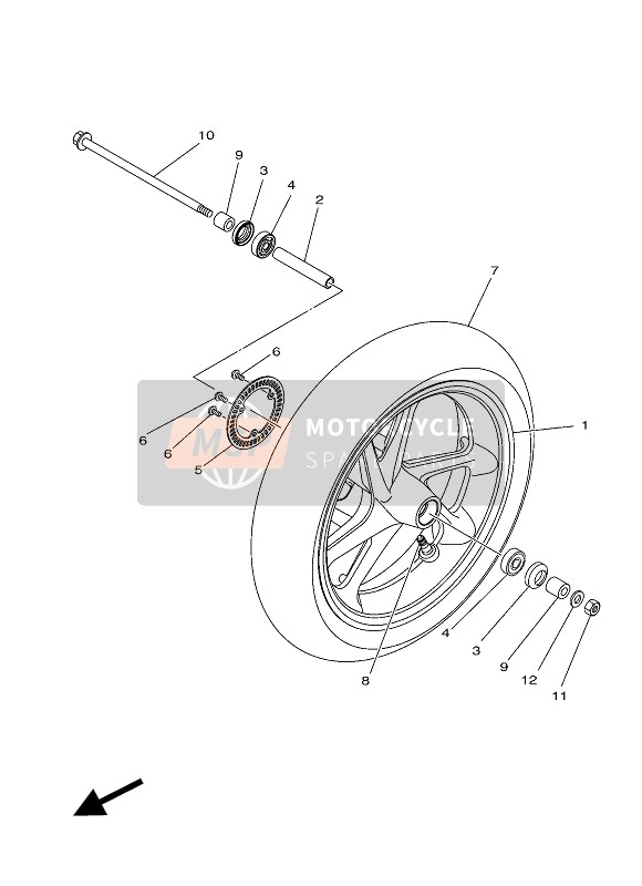 Yamaha GPD125A 2015 Front Wheel for a 2015 Yamaha GPD125A